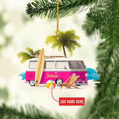 Personalized Camping Beach Multicolor Christmas Ornaments, Gift for Camping Lover OO1709