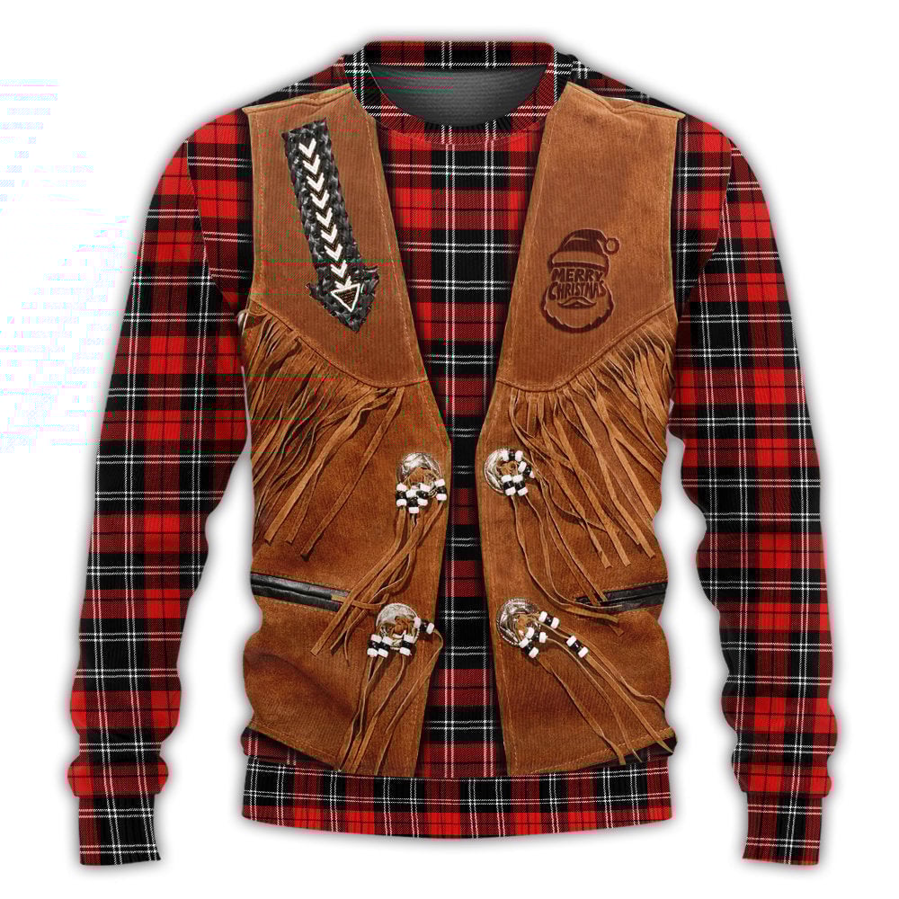 Santa Cowboy Christmas Vintage Style, Ugly Christmas Sweaters Shirt for Cowboy SO0942