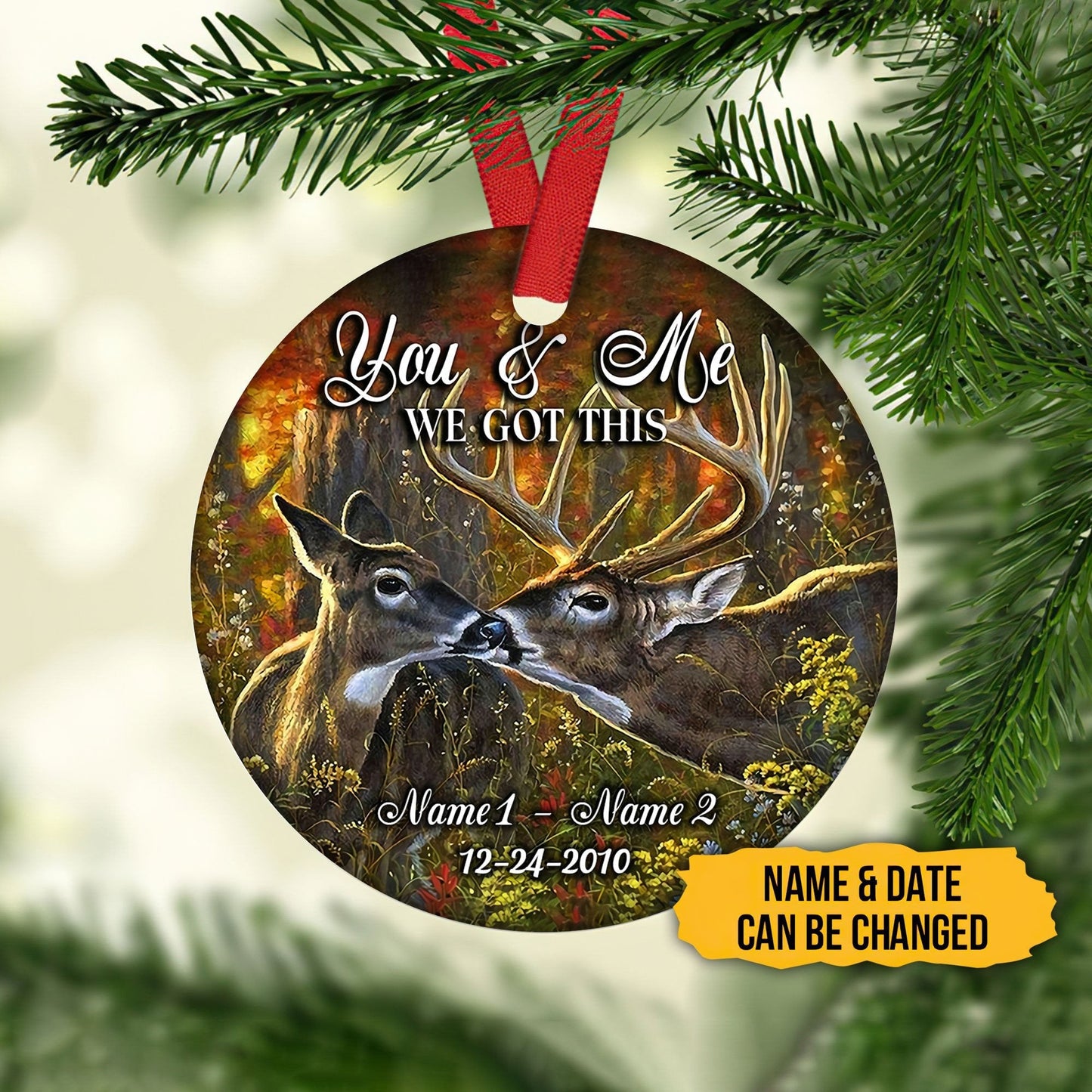 Personalized You And Me We Got This Deer Couple Christmas Ornament SO1139