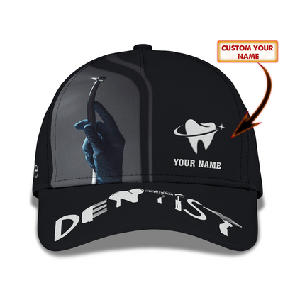 Dental Classic Cap Dentist Personalized Name 3D Baseball Cap CA0223