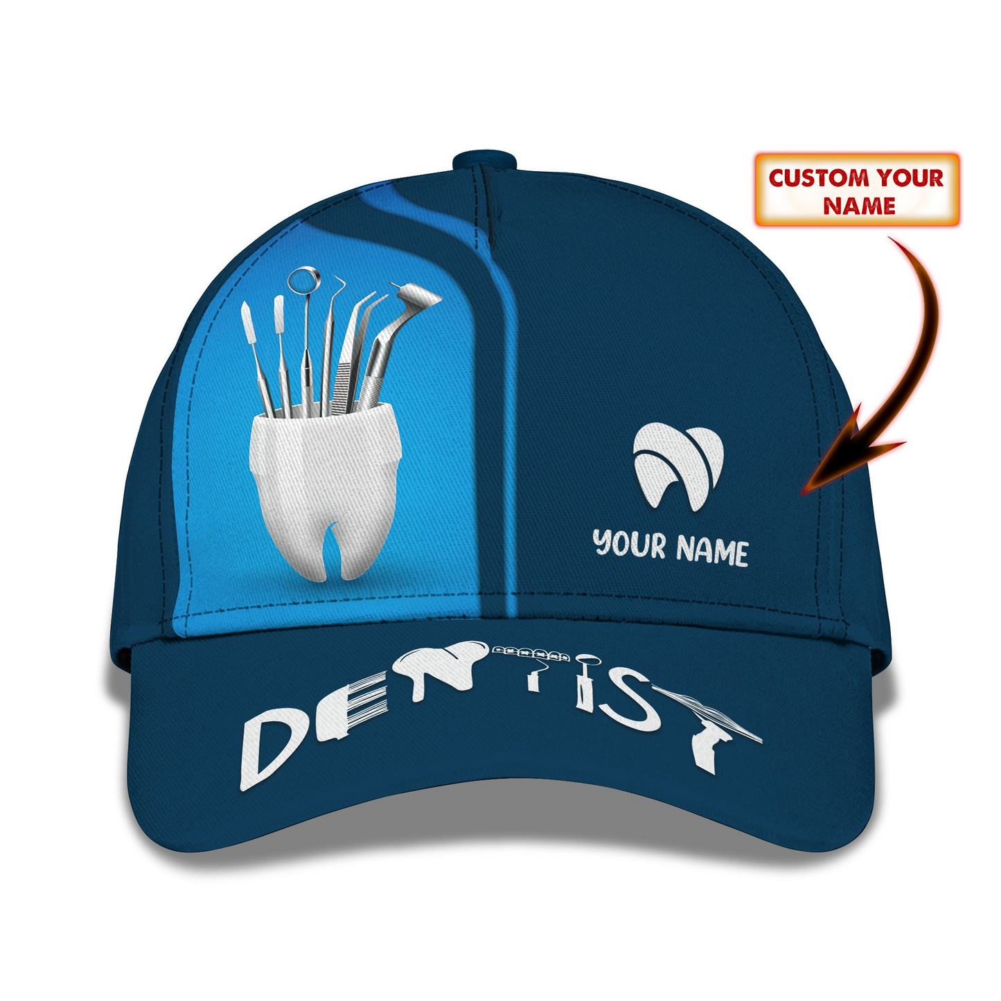 Dental Tools Cap Custom Dentist Baseball Cap Tooth 3D Classic Cap CA0224