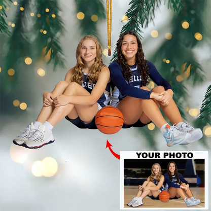Personalized Photo basketball shape acrylic Ornament, Gift For basketball Lover, Personalized Christmas Photo Ornament SO1208