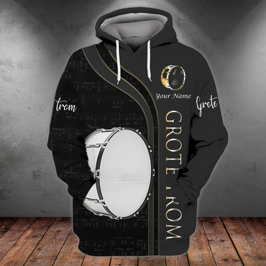 Bassdrum Personalized Name 3D Tshirt Zipper Hoodie Shirts, Gift for Musicial Lovers TO3374
