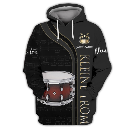 Kleine trom Personalized Name 3D Tshirt Zipper Hoodie Shirts, Gift for Musicial Lovers TO3373