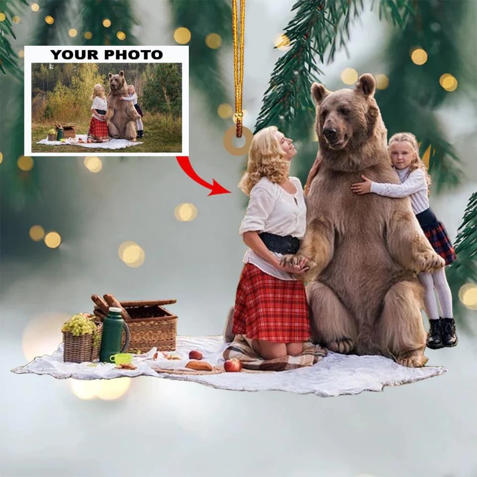 Personalized Photo Camper Trailer Acrylic Ornament For Camping Lover - Custom Your Photo Ornament Decor Christmas Tree OO1708