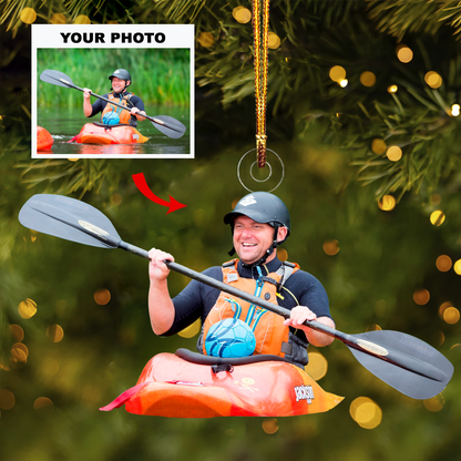 Personalized Photo Kayaking Acrylic Ornament For Kayaking Lover - Custom Your Photo Ornament Decor Christmas Tree OO1707