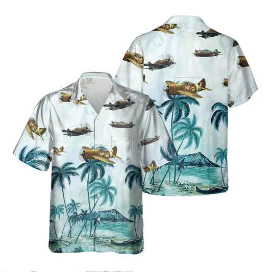 Brewster Buffalo Hawaiian Shirt, Hawaiian Shirt for Men Dad Veteran, Patriot Day HO5542