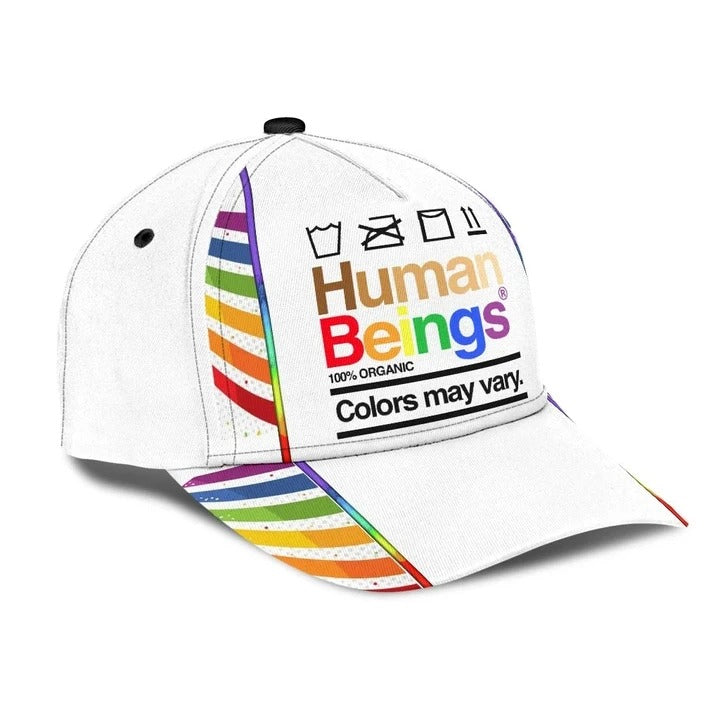Lesbian Cap, Rainbow Human Beings White Background Lgbt Printing Baseball Cap Hat CO0308