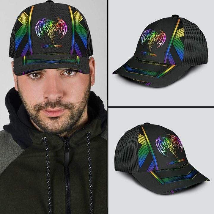 Custom Pride Cap For Gay, Pride Hastage Rainbow Lgbt All Over Printed Baseball Cap Hat, Les Gifts CO0302