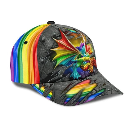 Pride Baseball Cap, Stop Hate Bright Color LGBT Printing Baseball 3D Cap Hat CO0295