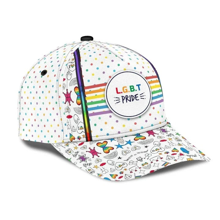 Pride Baseball Cap, Stop Hate Bright Color LGBT Printing Baseball 3D Cap Hat CO0295