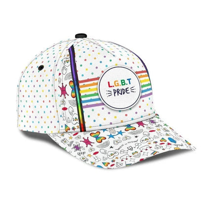 Pride Baseball Cap, Stop Hate Bright Color LGBT Printing Baseball 3D Cap Hat CO0295