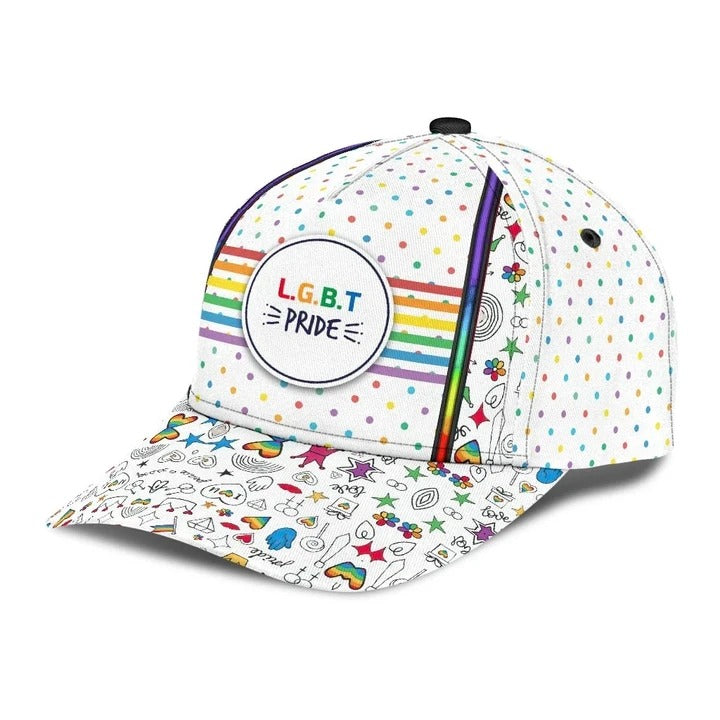 Pride Baseball Cap, Stop Hate Bright Color LGBT Printing Baseball 3D Cap Hat CO0295