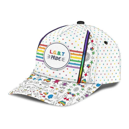 Pride Baseball Cap, Stop Hate Bright Color LGBT Printing Baseball 3D Cap Hat CO0295
