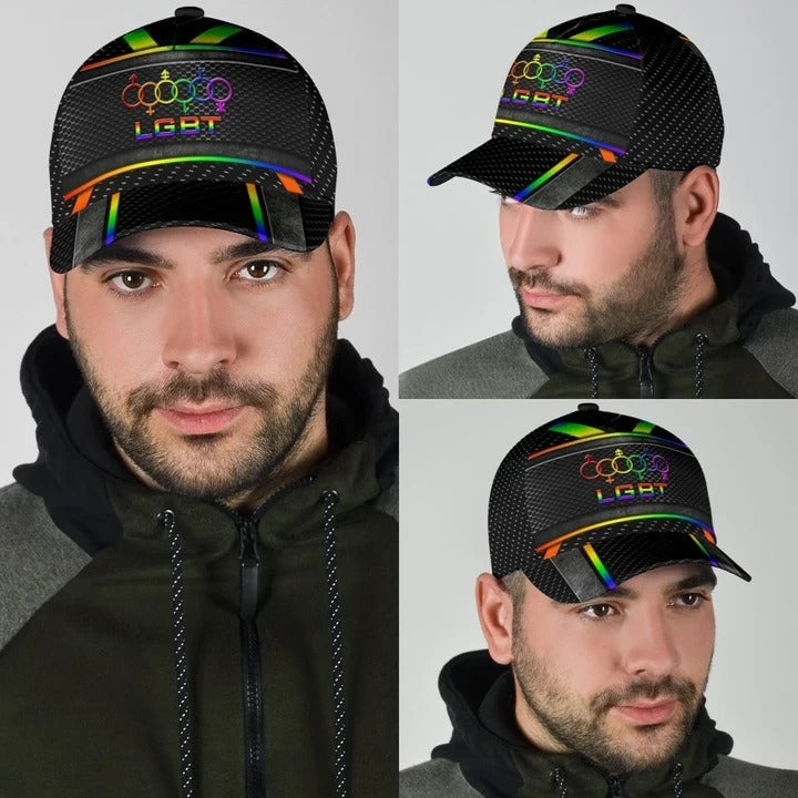 LGBT Pride Baseball Classic Cap, Fascinating Proud LGBT Pride Printing Baseball Cap Hat, Pride Gifts CO0266