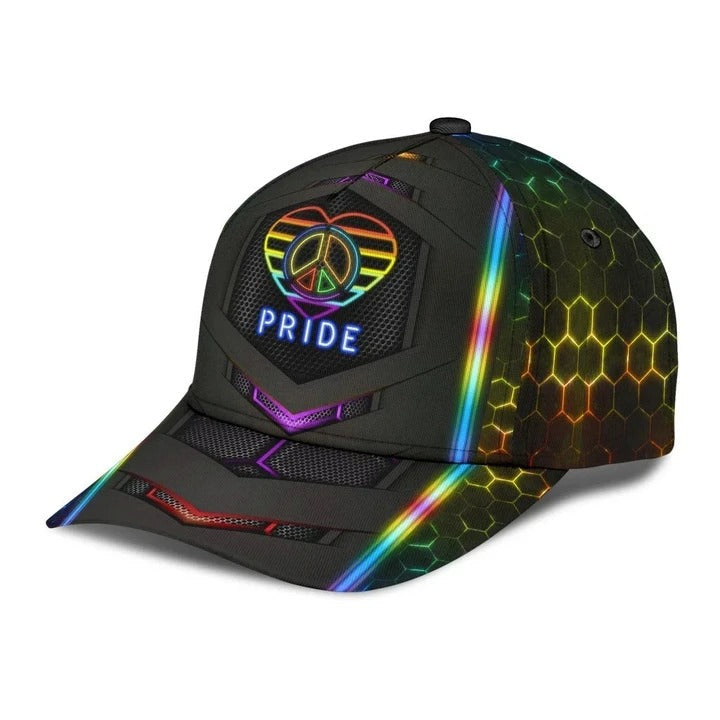 Pride Cap, Hand Drawn Heart Love Is Love LGBT Printing 3D Baseball Cap Hat, Gay Gifts CO0259