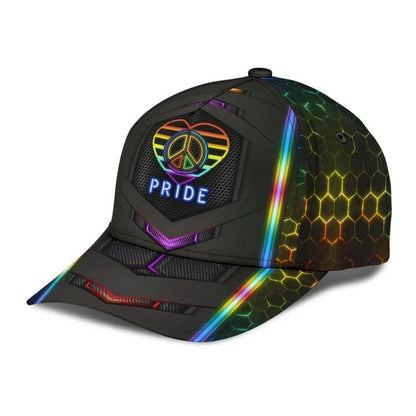Pride Cap, Hand Drawn Heart Love Is Love LGBT Printing 3D Baseball Cap Hat, Gay Gifts CO0259