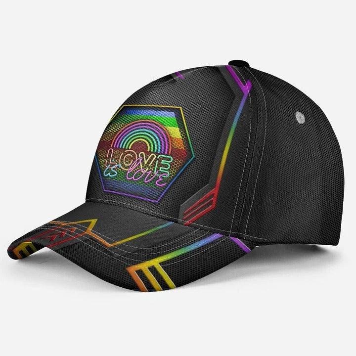 Retro LGBT Pride Classic Cap, Love Is Love Printing Baseball Cap Hat, Gay Pride Accessories CO0221