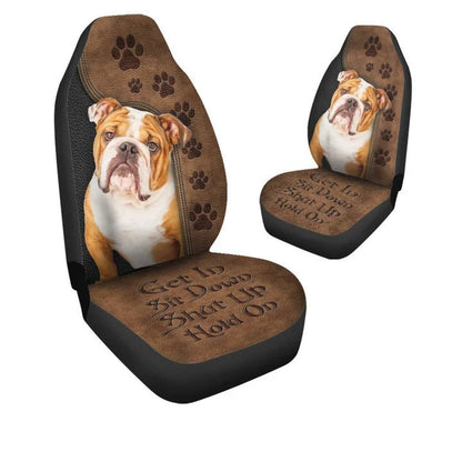 Cute Bulldog On Front Car Seats Cover SO0335