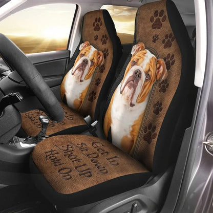 Cute Bulldog On Front Car Seats Cover SO0335