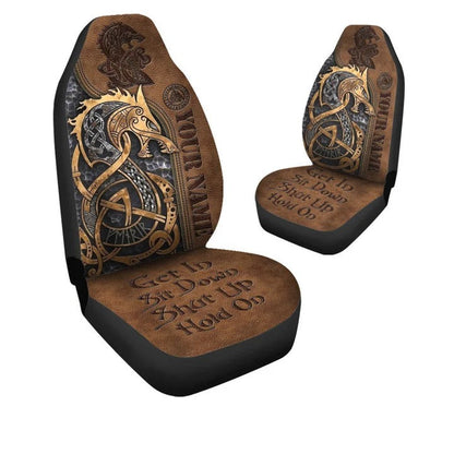 Personalized Name Viking Fenrir Tattoo Car Seat Covers Universal Fit SO0334