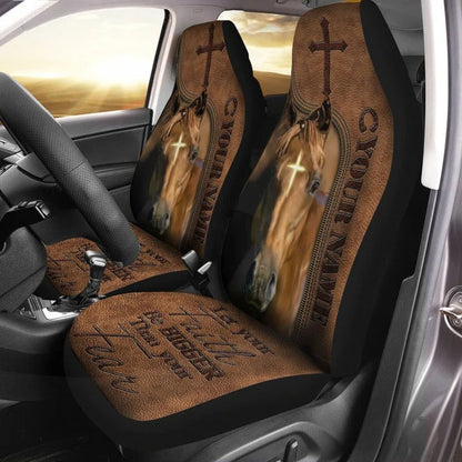 Personalized Name Horse Faith Over Fear Car Seat Covers Universal Fit SO0332