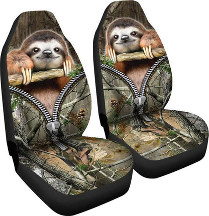 Sloth Front Car Seat Cover With Zip Pattern SO0331