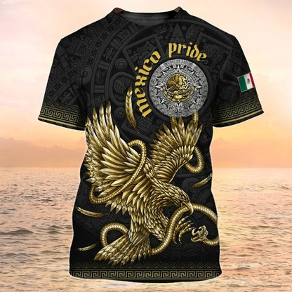 3D All Print Mexico Pride T Shirt Men Aztec Shirts TO2632