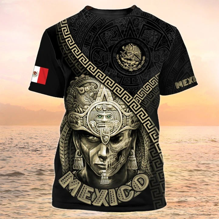 Mexico T Shirt Aztec Shirt For Men Women, 3D Print Mexico Eagle Tshirt TO2624
