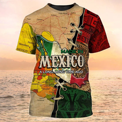 3D All Over Print Mexico Map Shirt, A Long Time Ago Mexican Shirt Men Women TO2626