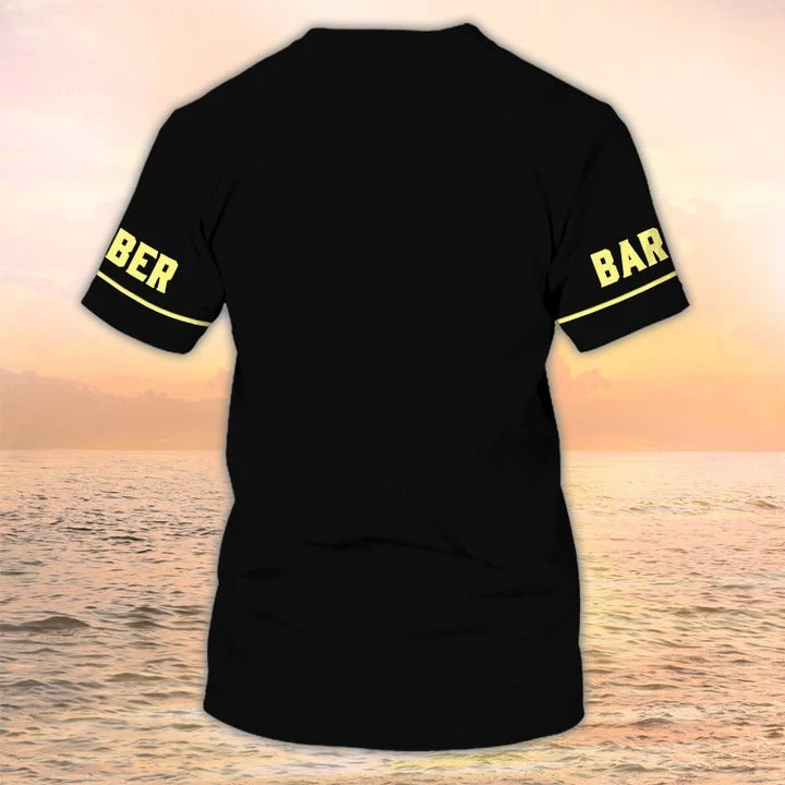 Personalized 3D Black Shirt For Barber Men Women, Barber Shop Uniform TO2039
