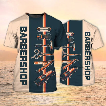 Customized Barber T Shirt, Barber Tools Uniform Shirt Men Women, Barber Shop Tshirt TO2038