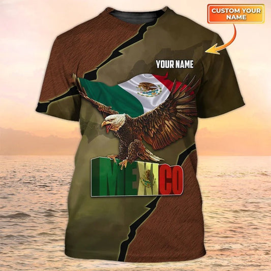 3D All Over Print Mexico Eagle Flag T Shirt Custom Mexican Tshirt TO2625