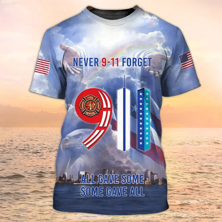 We Will Never Forget Sep 11 American Tshirt, Firefighter Tshirt, Fire Dept T shirts, Patriot Shirt TO2236
