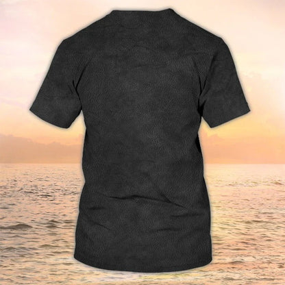 3D Full Printed Guitar On Shirt Black Leather Pattern, Guitar Club Uniform, Guitarist Shirt TO2231
