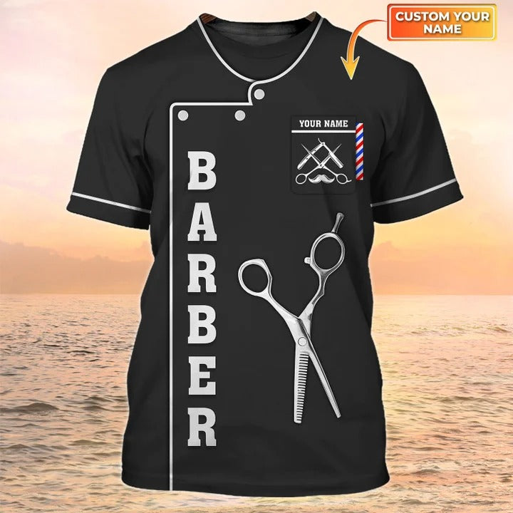 Barber Shop T Shirts Custom Barber T Shirts Black Best Cuts Styling Shirt TO2289