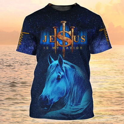 3D Print Jesus Tshirt, Horse Shirts, Jesus Is My Savior Shirt Men Women TO2286