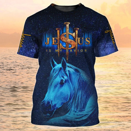 3D Print Jesus Tshirt, Horse Shirts, Jesus Is My Savior Shirt Men Women TO2286