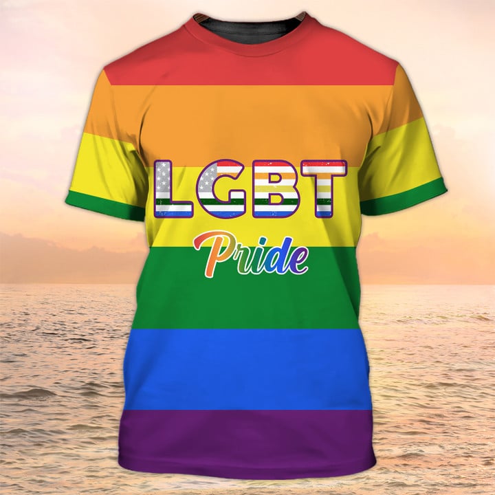 3D All Over Print Flag American LGBT Pride, Rainbow LGBT, Lgbt Shirt, Pride Tee Shirt LO0959