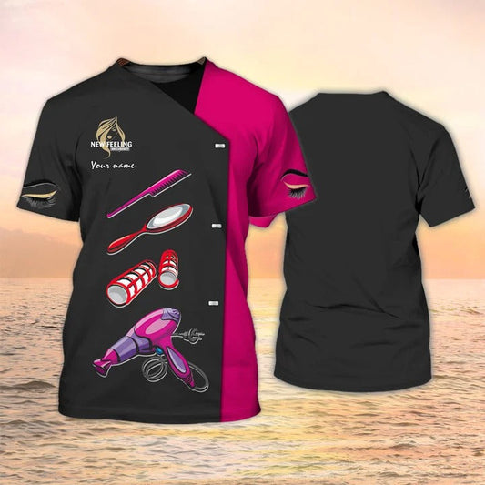 Hair Extension Shirts Hairdresser Custom Shirt Salon For Women Uniform New Feeling T Shirt TO2337