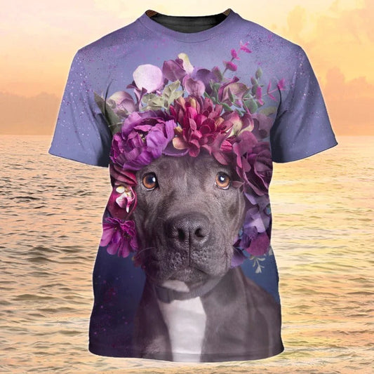 3D Funny Print Pitbull Tee Shirt, Men Women Pitbull Shirt, Dog Shirt, Dog Lover Gift TO2380