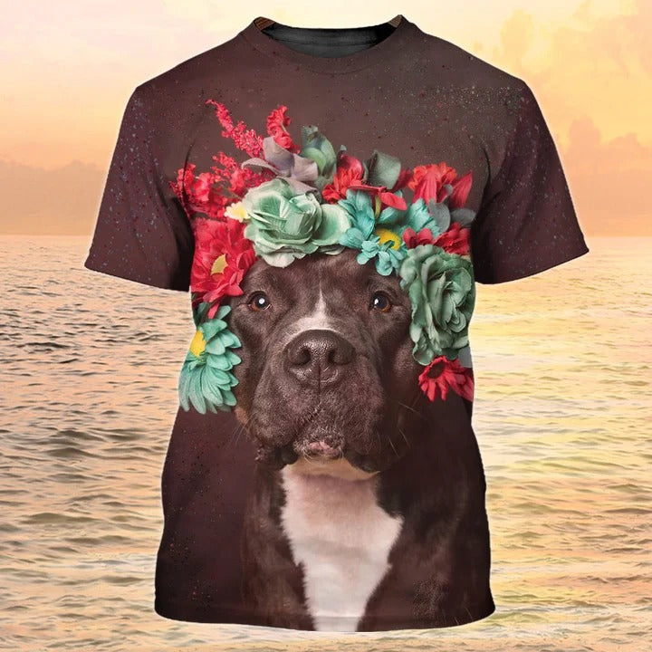 3D All Over Print Pitbull On Shirt, Dog Shirt, Gift For Dog Lover TO2381