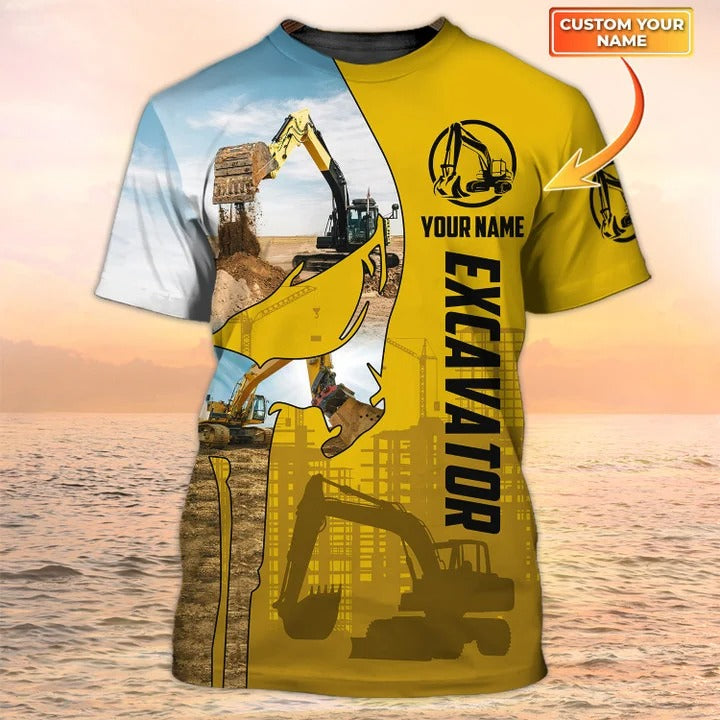 Personalized Name Funny Excavator Operator Shirt For Men, To My Excavator Dad, Gift Ideas For Excavator TO2465