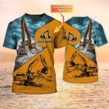 Personalized Name Excavator 3D T Shirt All Over Printed, Excavator Man Gifts TO2493