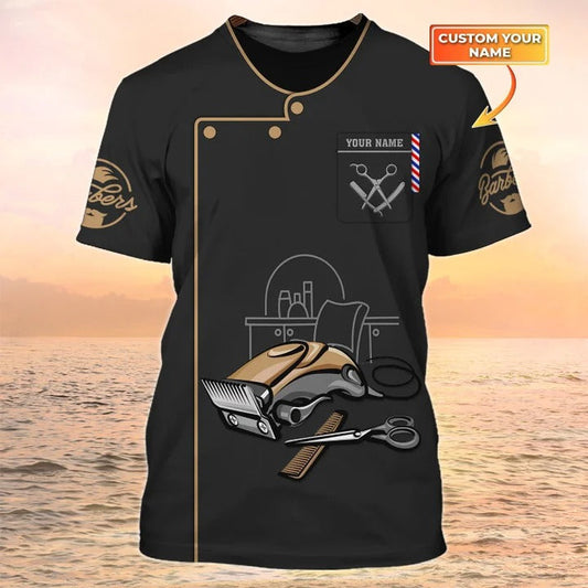 Barber Clothing Barber Tools Shirt Barber Shop Uniform 3D Barber Tee Shirts TO2562