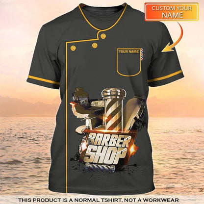 Personalized 3D Barber T Shirt Men Women, Classic Barber Uniform, Barber Shop Gift TO2557