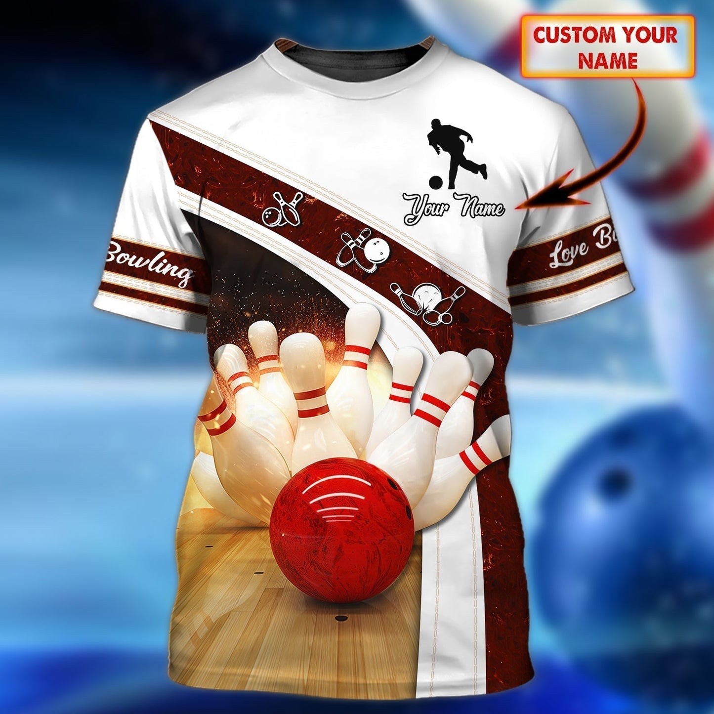 Personalized Men'S Bowling Shirt, 3D Full Printed Bowling Tshirt, Bowling Shirts, Custom Bowling Shirt TO0756