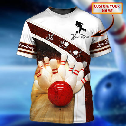 Personalized Men'S Bowling Shirt, 3D Full Printed Bowling Tshirt, Bowling Shirts, Custom Bowling Shirt TO0756