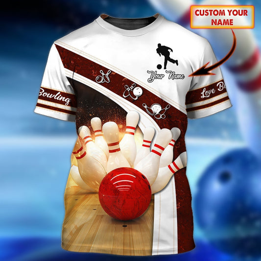 Personalized Men'S Bowling Shirt, 3D Full Printed Bowling Tshirt, Bowling Shirts, Custom Bowling Shirt TO0756