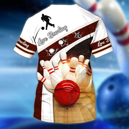 Personalized Men'S Bowling Shirt, 3D Full Printed Bowling Tshirt, Bowling Shirts, Custom Bowling Shirt TO0756